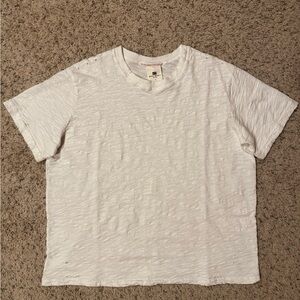 Vintage Inspired Slub Cotton White T-shirt Size Small (MoojiMooji)